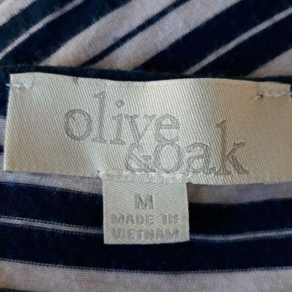 Olive & Oak Casual Nautical Striped Sleeveless Tank Dress Drawstring Waist Sz M - Picture 3 of 8